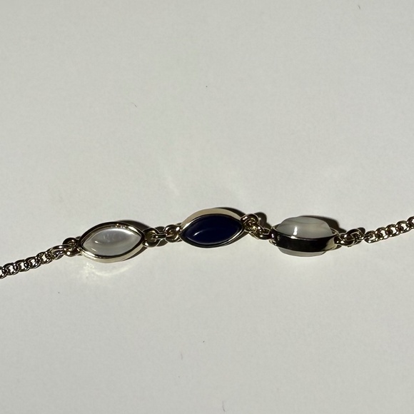 Simple elegant silver-tone chain with spaced beads long necklace - Picture 2 of 5